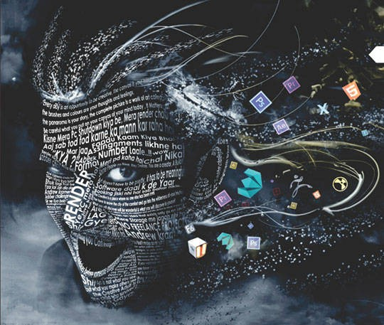 Digital graphic design artwork showing creative visual effects